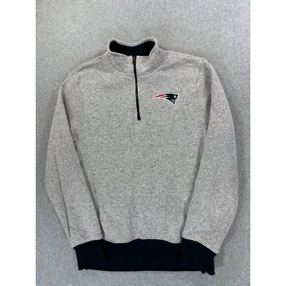New‎ England Patriots '47 Half Zip Pullover Sweater (Men's Medium) Gray - Picture 1 of 12